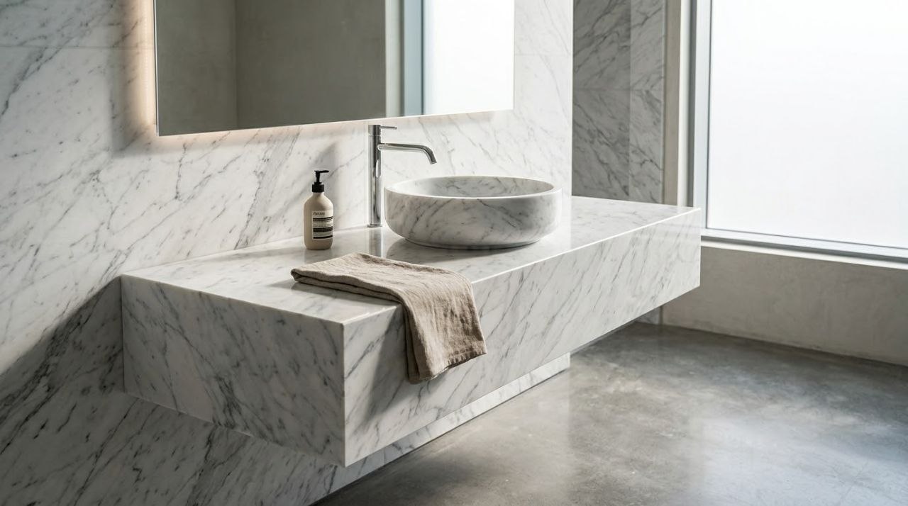 مغسلة كرارة سطحية دائرية - Carrara Round Vessel Sink